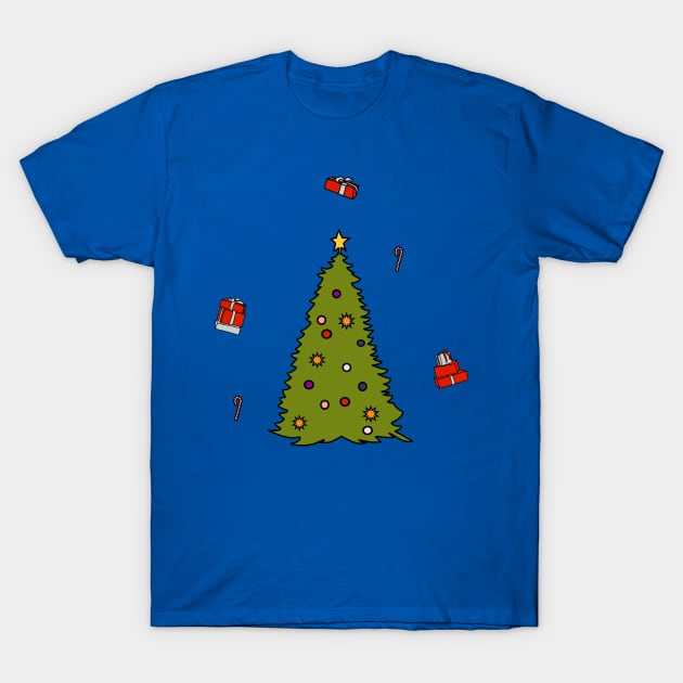 Christmas Tree with Decorations T-Shirt by ellenhenryart